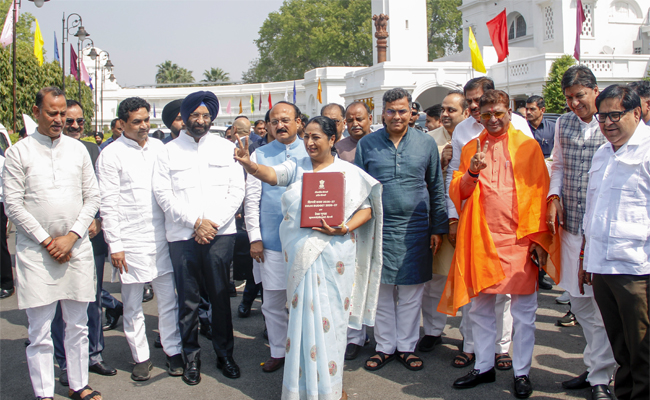 CM Rekha Gupta presents Delhi govt's Rs 1,03,700 crore budget for 2026-27